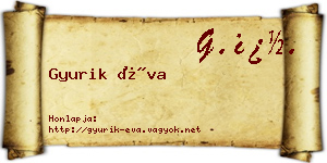 Gyurik Éva névjegykártya